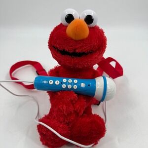 Sesame Street Elmo Plush Karaoke‎ Microphone Backpack Toy Kids Singing Fun